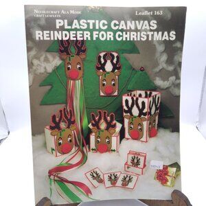 Vintage Plastic Canvas Patterns, Reindeer for Christmas, Needlecraft Ala Mode